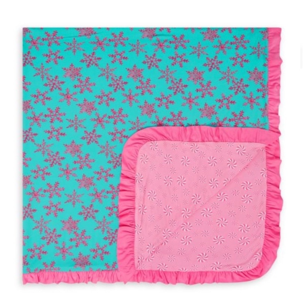 New Posh Peanut Baby's Queen Of Snowflakes Luxe Ruffled Patoo Blanket